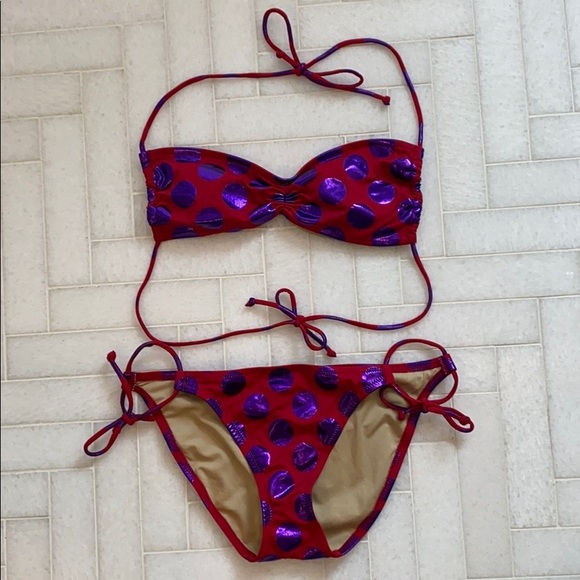 NWOT VICTORIAS SECRET PURPLE POLKA DOT BIKINI - Picture 7 of 7